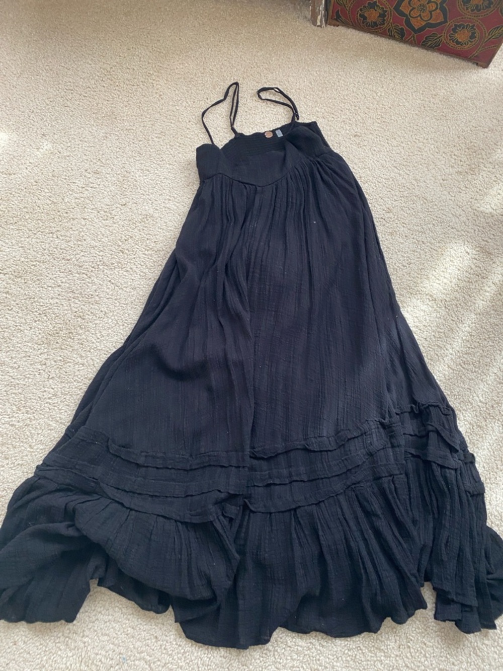 FP one free people  Flowing Midi Dress with Spaghetti StrapsS